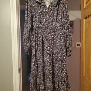 Universal Thread for Target Floral ruffle trim maxi dress